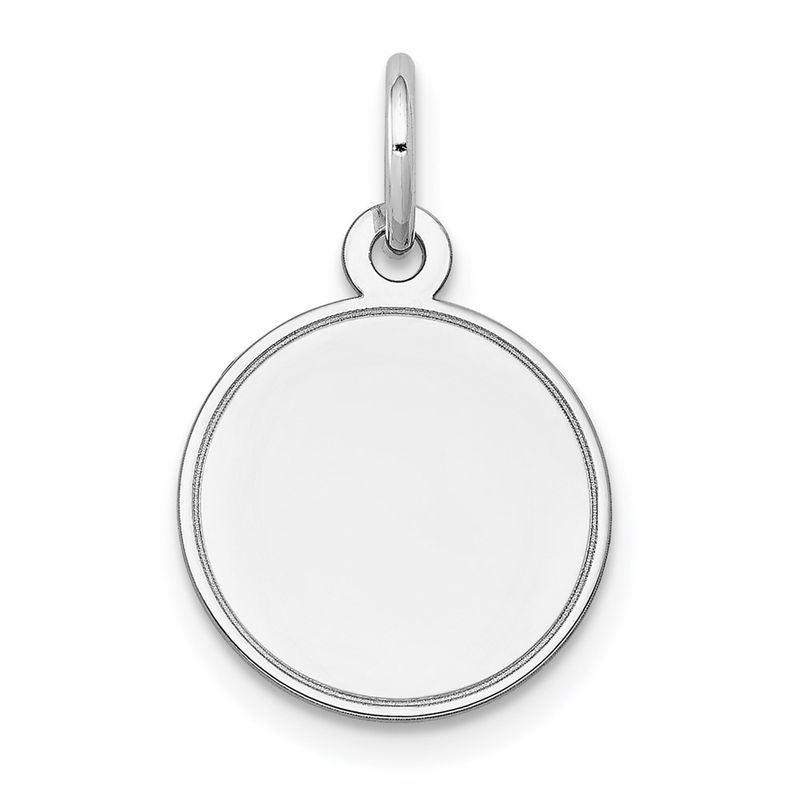 Kazi Luxury 14k White Gold Plain 011 Gauge Round Engravable Disc Charm 217$